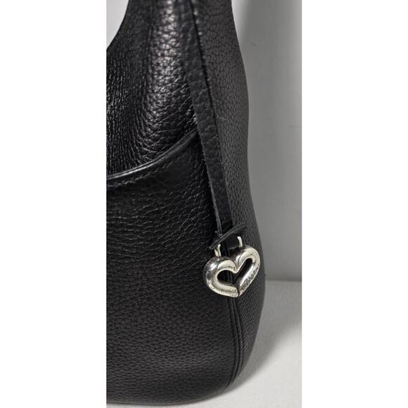 Chic BRIGHTON Barbados Zip Top Hobo Shoulder Bag leather & Braided Strap Black - Picture 4 of 15